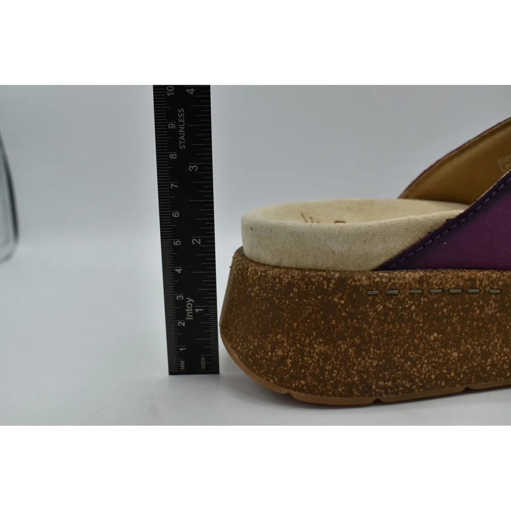 Dansko Bridget Platform Slide Sandals Womens EU 41 Plum Suede New BOHO Beachy